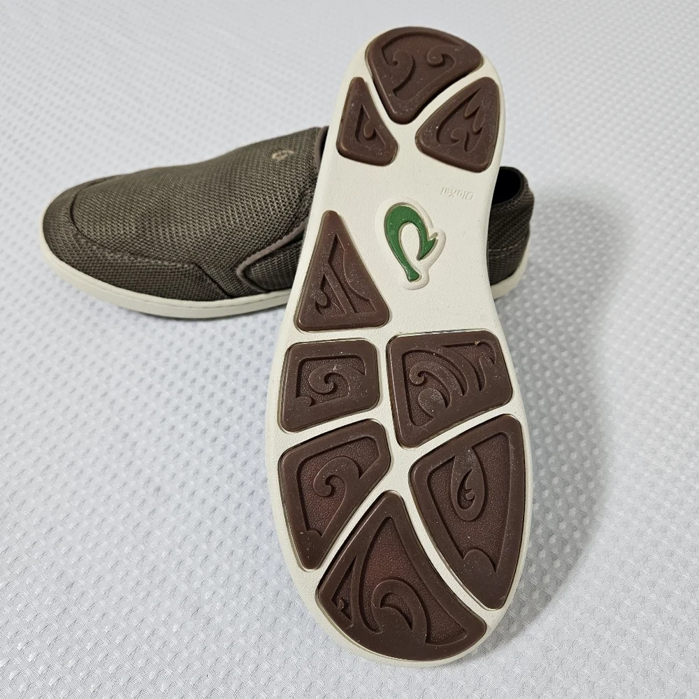 OluKai Mens Nohea Mesh Shoes Slip-On Summer Coastal Breathable Comfort Brown 9.5